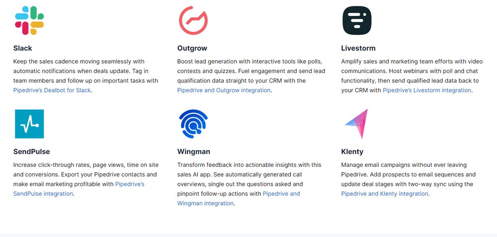 Pipedrive integrations.
