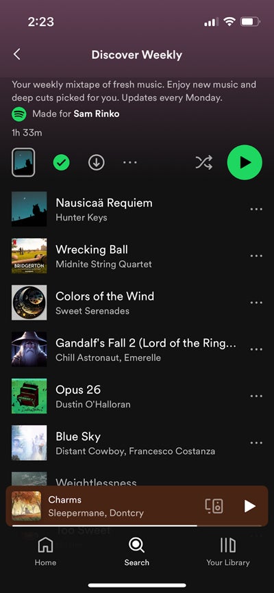 Spotify screenshot.