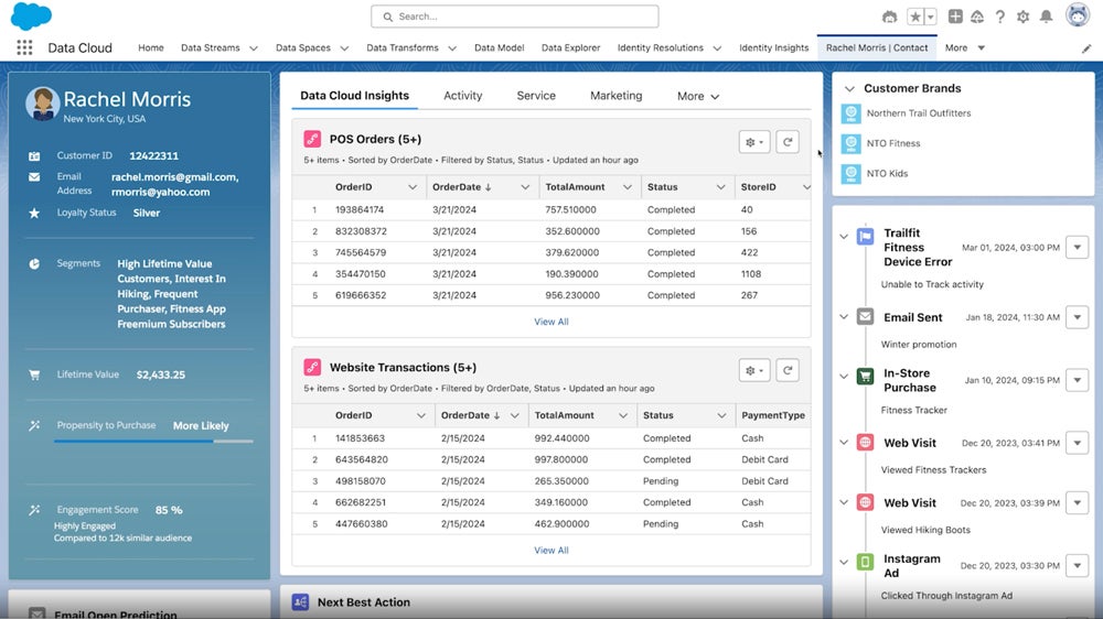 Salesforce Data Cloud interface.