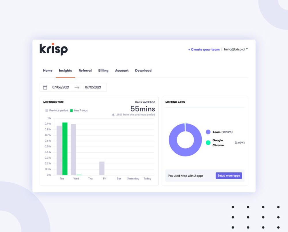 Krisp screenshot.