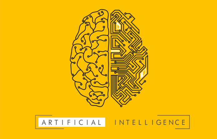 Electronic chip in form of human brain in electronic cyberspace.